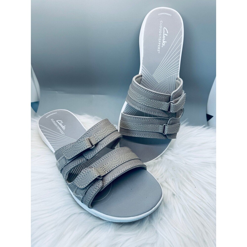 Clarks Cloudsteppers Breeze Rosa Adjustable Slide Sandals Sand/Tan Sz 9 cruise